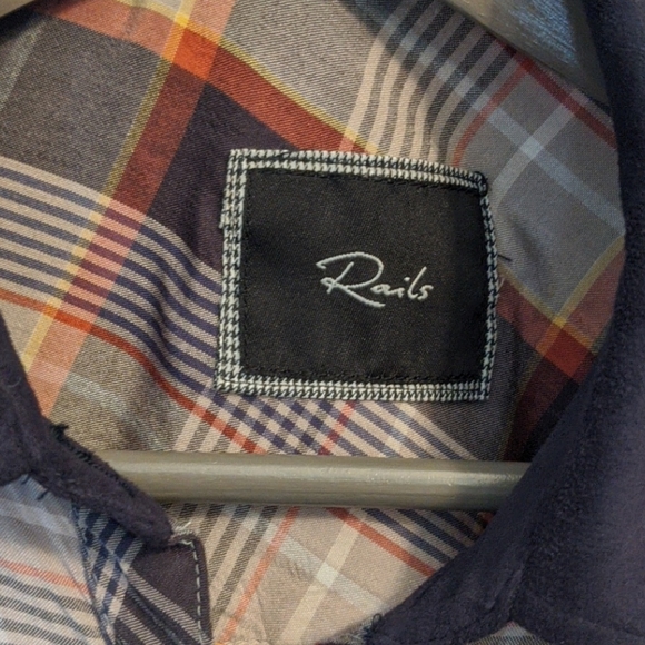 Rails plaid silk button down S - Picture 4 of 5